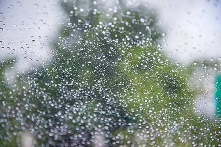 玻璃上的水滴窗户墙纸科学雨滴液体气泡反射蓝色流动天气图片