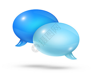 蓝色言语泡沫讨论短信说话通讯商业白色插图演讲嗓音社交图片