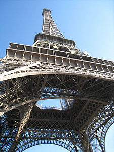 巴黎埃菲尔铁塔场景假期飞机吸引力纪念碑旅游排气条纹金属摩天大楼图片