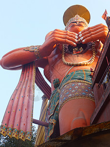 德里哈努曼女神像寺庙经文信仰橙子史诗偶像祷告雕像上帝王朝图片