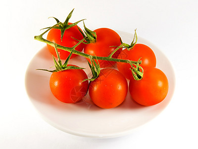 红西红番茄在盘子上水果沙拉花园食物叶子农业美食营养饮食团体图片