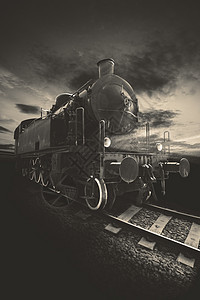滚动古董力量汽车蒸汽引擎艺术铁马速度历史性铁路图片