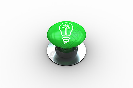 按钮上光灯泡图形复合图像力量插图绘图数字创新控制计算机绿色图片