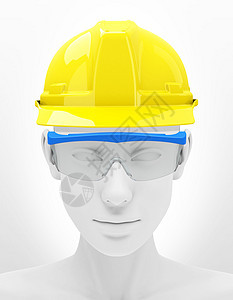 个人人身防护设备风险帽子头盔眼镜工程师工作警告安全工人注意力图片