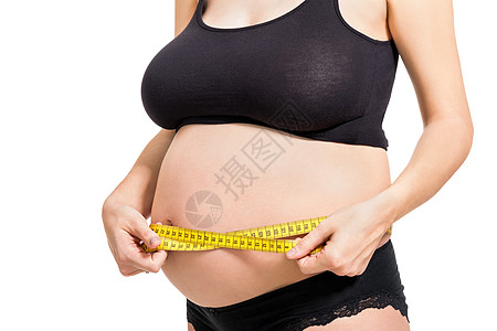 孕妇的腹部测量量生育力卷尺进步内衣检查女性保健母亲卫生胎儿图片