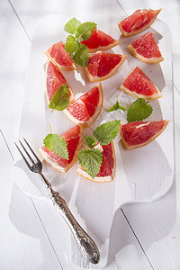 红葡萄树切片叶子饮食橙子健康薄荷水果红色食物果汁粉色图片