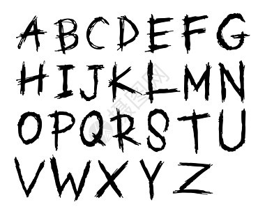 抓取字母表艺术黑色公司刻字书法涂鸦刷子街道划痕字体图片