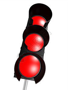 红色交通灯白色控制挡块路口警告城市安全运输指导金属图片