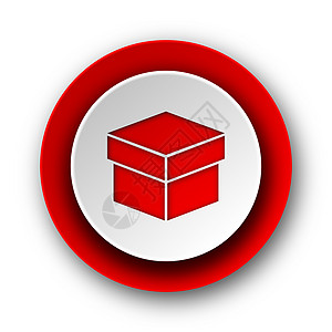 框中白色背景上的红色现代网络图标办公室展示按钮下载补给品篮子贴纸送货货物标签图片