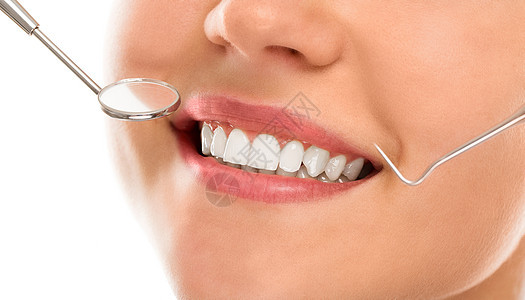 笑着看牙医病人临床乐器手术检查治愈药品访问衰变卫生图片