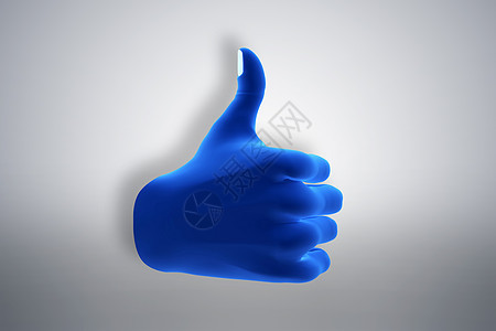蓝色手势显示OK 同意 社交媒体图片
