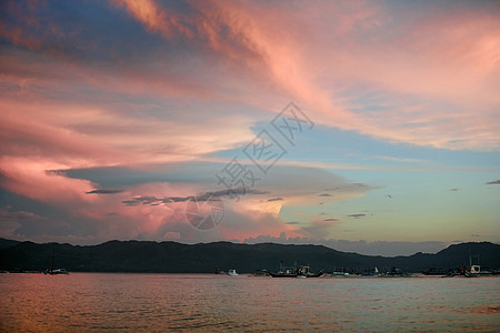 波拉凯岛假期天空情调巡航异国海湾天堂波浪热带渔夫图片