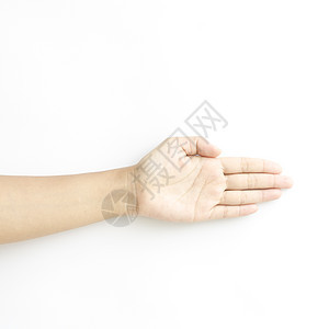 张开手手指男人展示棕榈商业白色女士概念小路身体图片