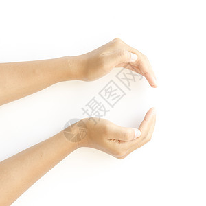 两手制造圆形手臂圆圈棕榈女士工作室身体手指框架美甲女性图片