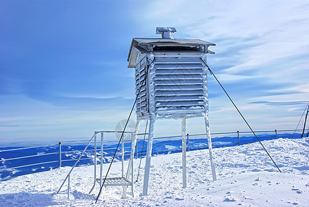 冻结气象站高山乐器记录首脑气候爬坡蓝色科学报告天气图片