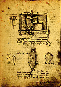 旧工程图纸科学家项目古物解剖学艺术古董机器插图绘画技术图片