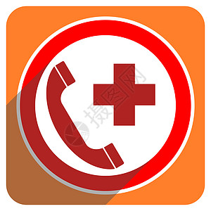 孤立的红平方图标消防队员警报数字救援服务帮助商业电话药品消防队图片