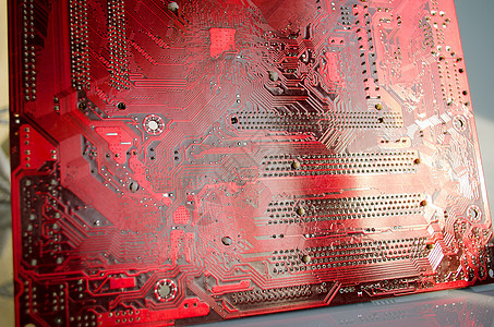 红右书架硬件电路母板半导体技术电脑电子宏观打印电气背景图片
