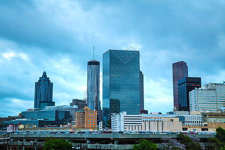 亚特兰大市区夜间金融景观摩天大楼建筑学城市图片