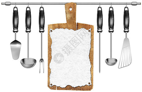 使用切削板的厨房用餐具图片