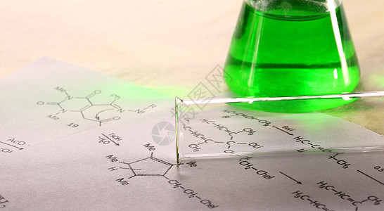 具有反应公式的绿色化学图片