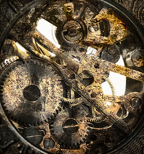 内部时钟工作车轮钟表螺栓发条金属旋转时间技术工程圆圈图片