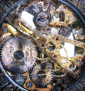 内部时钟工作金属技术旋转运动螺栓机械时间机器齿条轮钟表图片