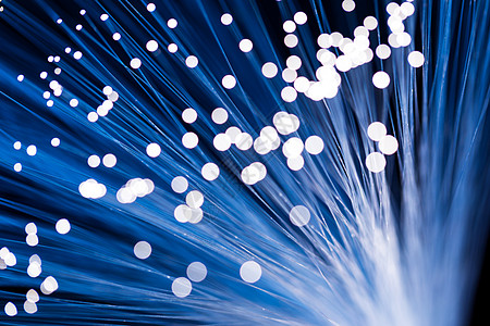 光纤科学纤维互联网宏观技术电缆光波蓝色工程师数据图片