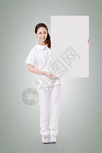 带空白板的护士横幅药品海报展示说明卫生卡片保健工人职业图片