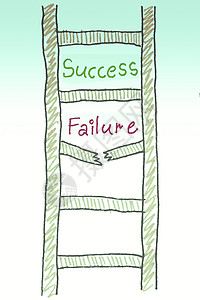 成功阶梯成功失败阶梯概念指导梯子绘画商业插图背景