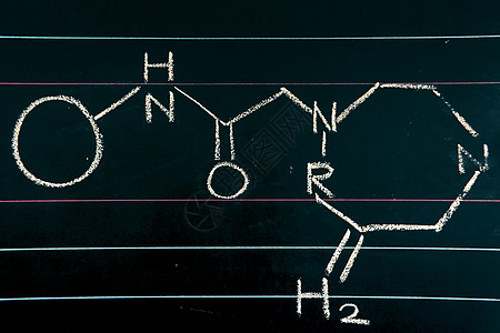 粉笔板上绘制化学公式黑板研究学校教学科学学习手稿生物学药品石板图片