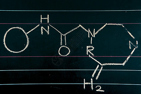 粉笔板上绘制化学公式黑板研究学校教学科学学习手稿生物学药品石板背景图片