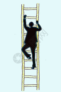 人骑在梯子上 成功阶梯概念商业套装工作人士领导者楼梯脚步员工男性男人图片