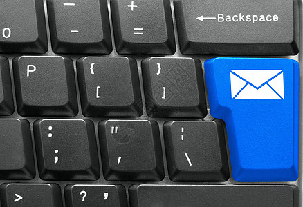 黑色电脑桌面计算机键盘概念网络电子邮件数字按钮笔记本邮件蓝色电脑桌面技术员背景