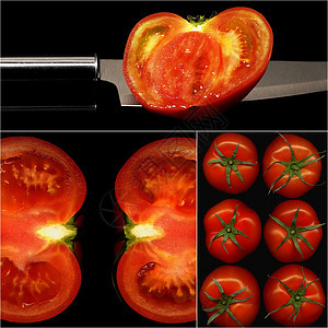 番茄拼法黑色绿色农业作品红色食物叶子饮食活力蔬菜图片