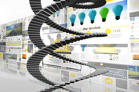 绕风楼梯的复合图像广告绘图缠绕界面电脑显示器脚步科技进步计算机电脑背景图片