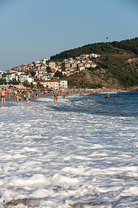 海滩 Alanya是土耳其最受欢迎的海滨度假胜地之一阳光热带女士城市海浪火鸡场景度假者太阳海岸线图片