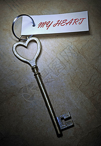 我的心的钥匙心形婚礼标签热情金子婚姻图片