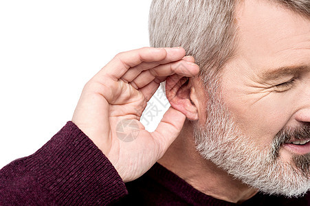 你刚才说什么注意力胡须老年冒充男性兴趣男人八卦听力耳朵图片