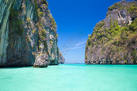 玛雅湾 泰国菲利岛旅游海岸岩石海滩异国太阳旅行假期山脉水晶图片