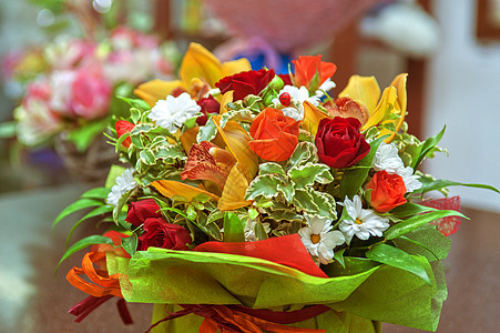 婚前花束兰花雏菊派对花瓣玫瑰叶子庆典接待仪式已婚图片