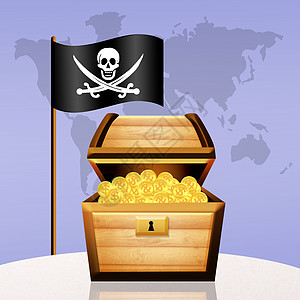 藏宝箱寻宝财富金子海盗盒子插图运气金融贪婪赃物图片