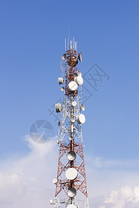 电信电杆电话传播桅杆电磁收音机技术电讯建筑网络通信背景