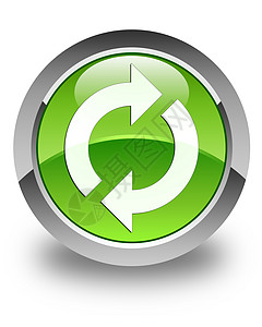 更新图标光亮的绿色圆环按钮回收图表流动旋转网络加工圆形阴影技术导航图片