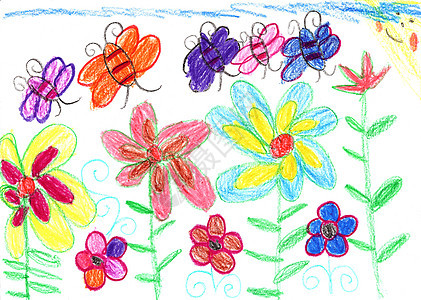 孩子画蜜蜂和鲜花的天性图片