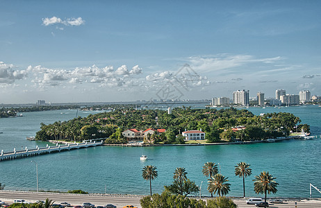 美丽的迈阿密天线 游轮的风景图片