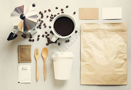 具有追溯过滤效果的咖啡身份标识品牌模型装置勺子木头咖啡店卡片嘲笑店铺咖啡袋潮人推广咖啡机图片
