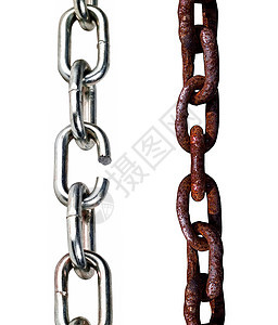 旧的和新的链条金属纤维边界电缆工业材料框架枷锁收藏细绳图片