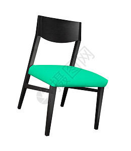 白色背景的木椅绿色棕色合金椅子座位家具皮革图片