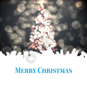 圣诞节贺卡绘图字体计算机灰色枞树问候语边界星星背景图片